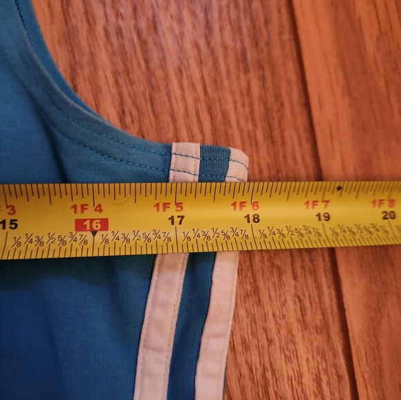 Adidas Training Active Stretch V-Neck Tank Top Turquoise Blue Medium - Picture 12 of 13